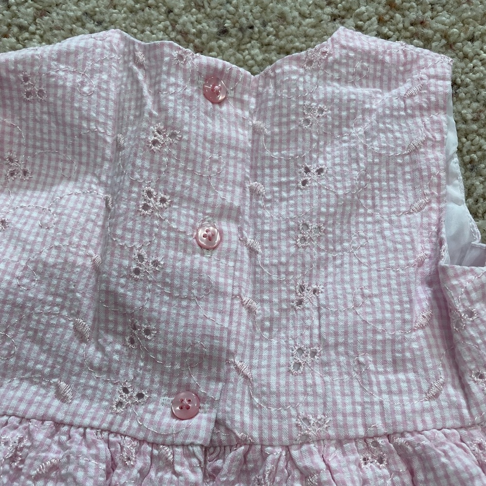 Baby Girl Wonder Nation Spring Easter Dress - 24 month pink gingham dress - Picture 4 of 6